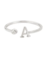 Adornia Silver Adjustable Cz Initial Ring