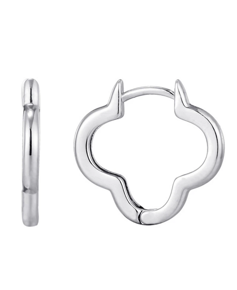 Adornia Silver Clover Hoop Earrings