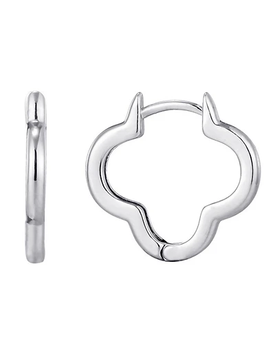Adornia Silver Clover Hoop Earrings