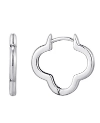 Adornia Silver Clover Hoop Earrings