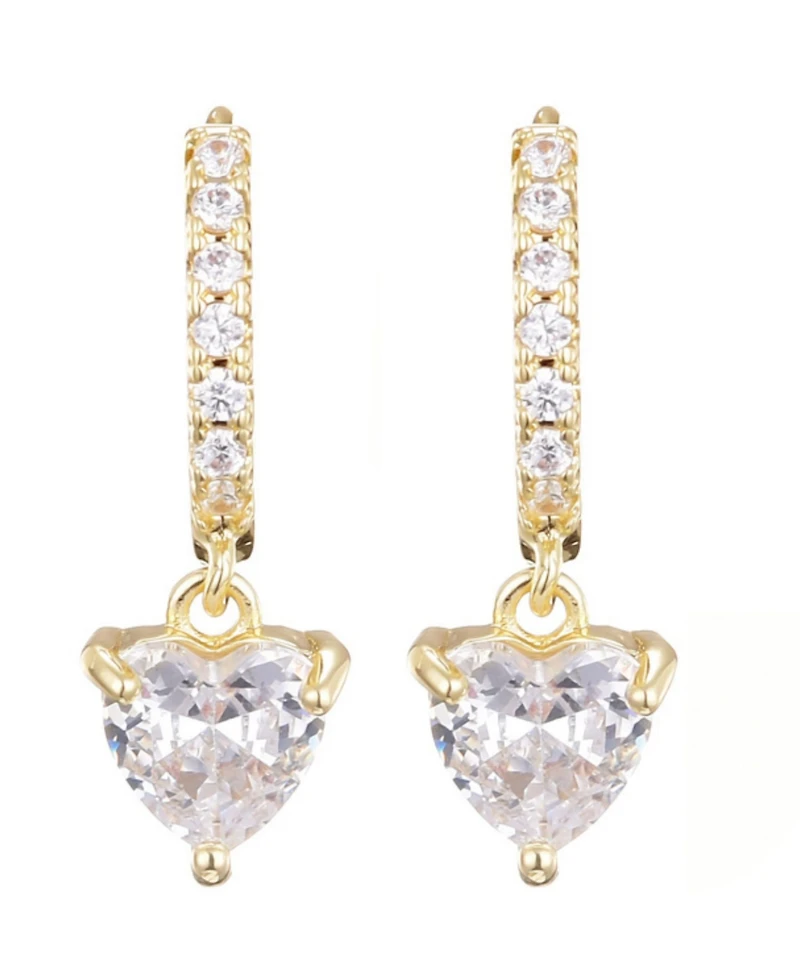 Adornia Gold Cz Heart-Shaped Huggie Hoop Earrings
