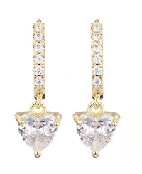 Adornia Gold Cz Heart-Shaped Huggie Hoop Earrings
