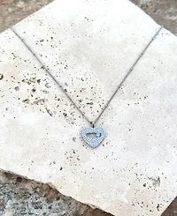 Adornia Silver Cz Heart Necklace