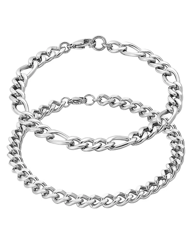 Adornia Tarnish Resistant Men's Two Chain Bracelet Set
