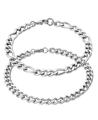 Adornia Tarnish Resistant Men's Two Chain Bracelet Set