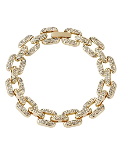 Adornia Gold Crystal Encrusted Link Chain Bracelet
