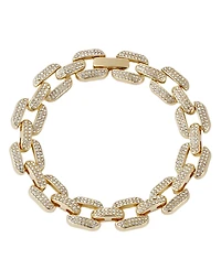 Adornia Gold Crystal Encrusted Link Chain Bracelet
