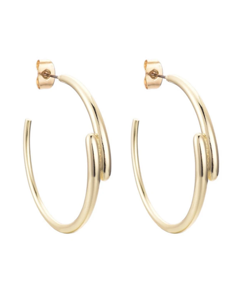 Adornia Gold Overlapping Hoop Earrings
