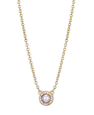Adornia Gold Freshwater Pearl Cz Halo Necklace