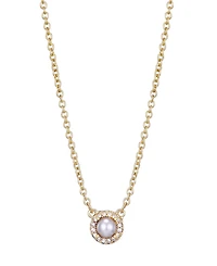 Adornia Gold Freshwater Pearl Cz Halo Necklace