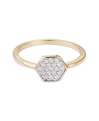 Adornia Gold Cz Mini Hexagon Ring