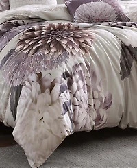 Bebejan Dahlia Bedding 100% Cotton Sateen 5 Piece King Size Reversible Comforter Set