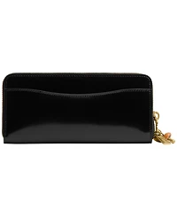 Coach Spazzolato Leather Essential Slim Accordion Zip Wallet with Charm