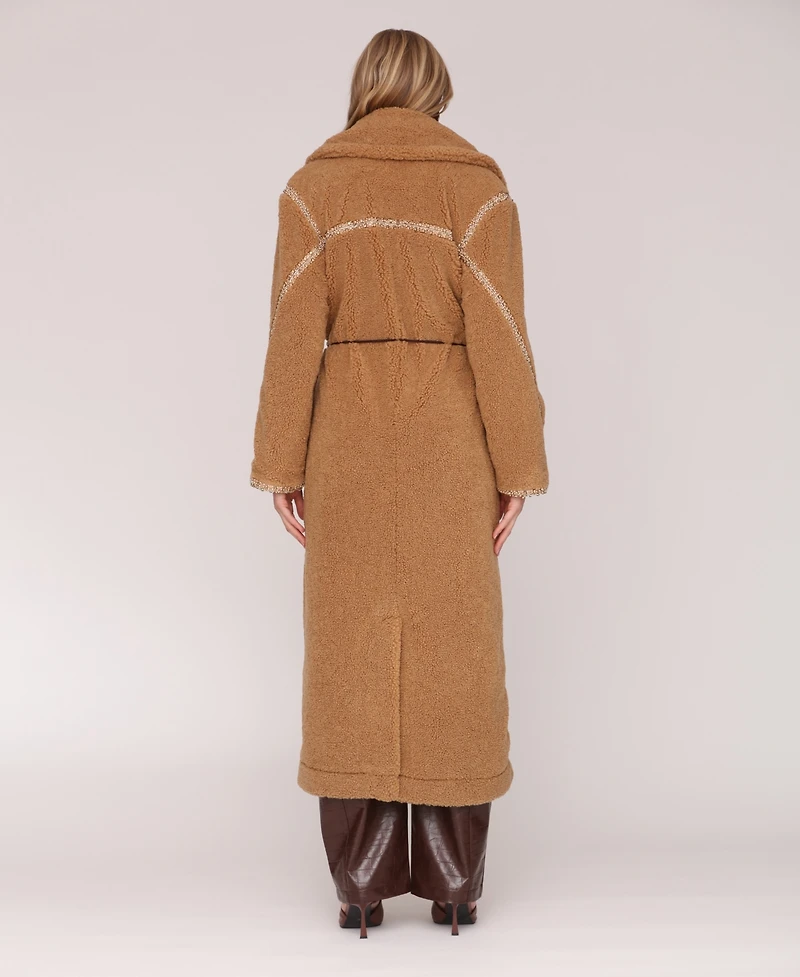 Avec Les Filles Women's Long Sleeve Oversized Belted Coat