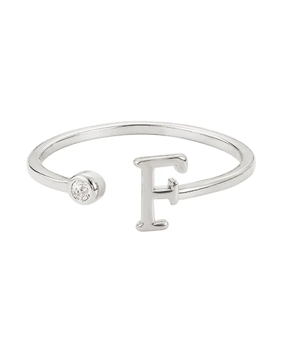 Adornia Silver Adjustable Cz Initial Ring
