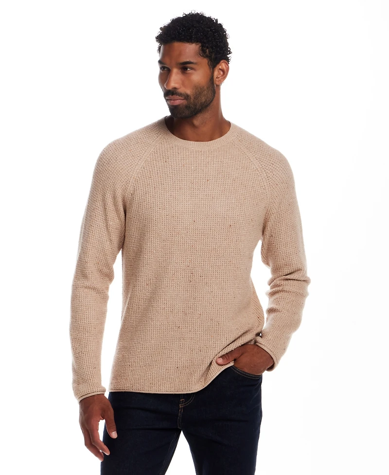 Weatherproof Vintage Men's Waffle Donegal Crewneck Sweater