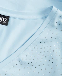 I.n.c. International Concepts Plus V-Neck Rhinestone-Embellished Top, Macy's Exclusive