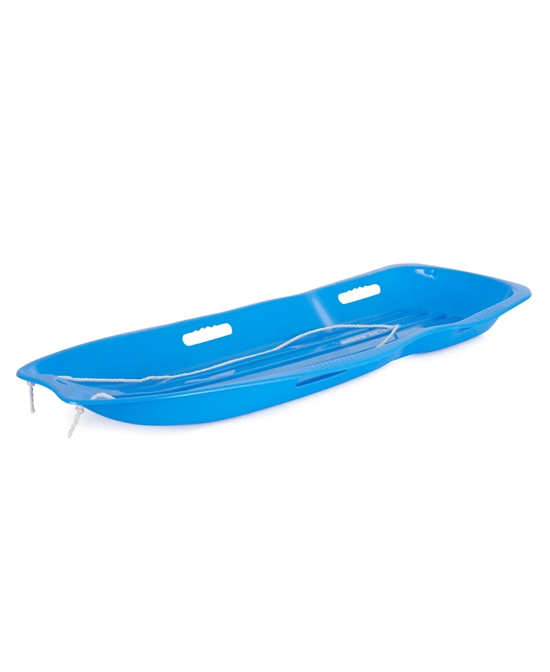Slippery Racer Downhill Xtreme Adults and Kids Plastic Toboggan Snow Sled, Blue
