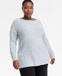 I.n.c. International Concepts Plus Roving Sequin Boat-Neck Tunic Sweater, Macy's Exclusive
