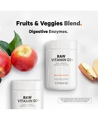 Codeage Raw Vitamin D3+ High Potency 5000 Iu Supplement From Saccharomyces Cerevisiae
