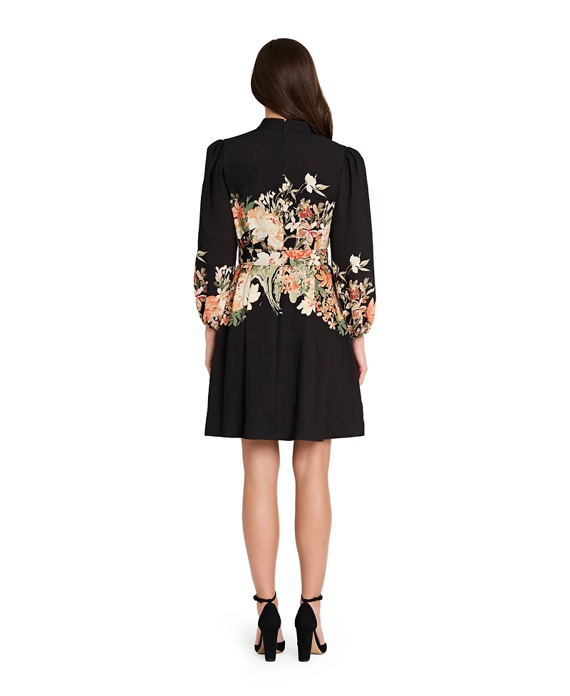Tahari Asl Women's Long Sleeve Printed Dress