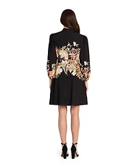 Tahari Asl Women's Long Sleeve Printed Dress