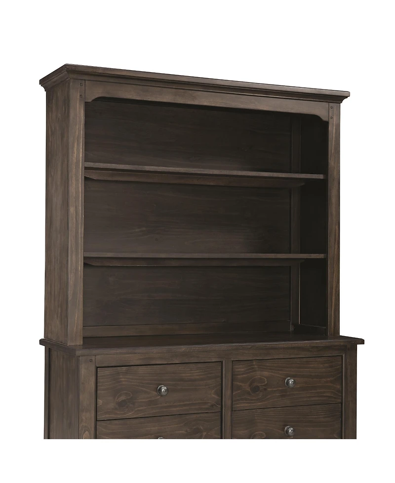 Westwood Design Taylor Farmhouse Wood Bookcase in River Rock Brown