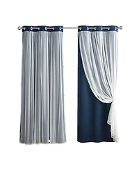 Kate Aurora Basic Elegance 2 Pack Double Layered Hotel Chic Sheer Light Defusing Curtains - 38 in. W x 63 L