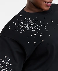 I.n.c. International Concepts Plus Size Embellished Sweatshirt, Macy's Exclusive