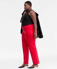 I.n.c. International Concepts Plus Size Mid-Rise Pull-On Straight-Leg Pants, Created for Macy's