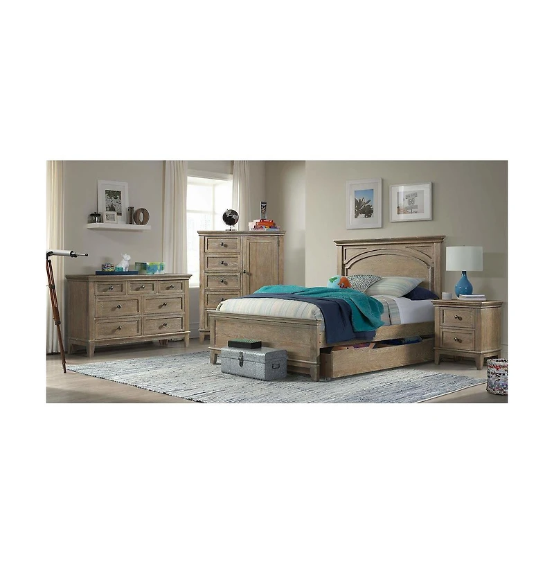 Westwood Design Leland Traditional Wood Complete Full Bed in Sandwash Gray