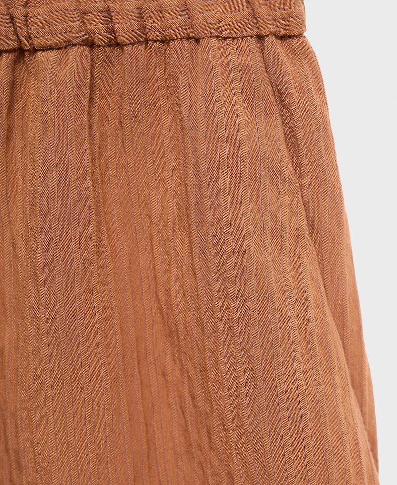 Mango Women's Contrasting Trim Textured Shorts