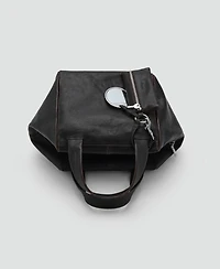 Mango Women's Charms Detail Leather Clutch