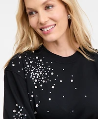 I.n.c. International Concepts Women's Embellished French Terry Sweatshirt, Macy's Exclusive