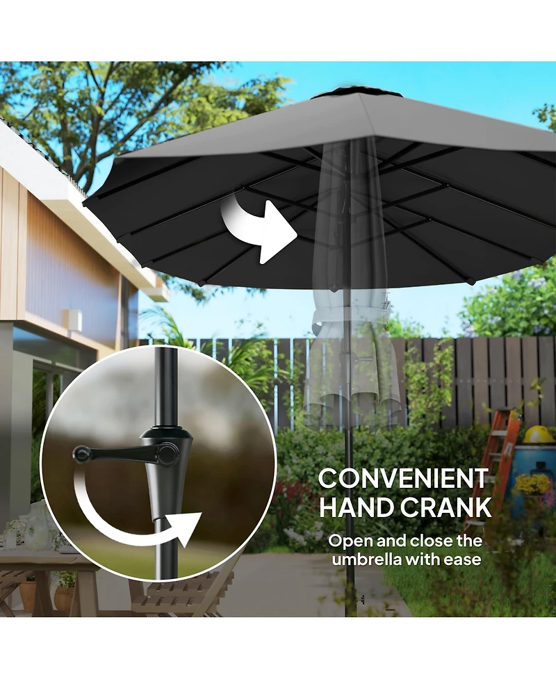Outsunny 13 ft. Extra Large Patio Umbrella, UPF30+ Double Umbrella,