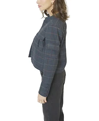 Central Park West Women's Eden Plaid Military Jacket