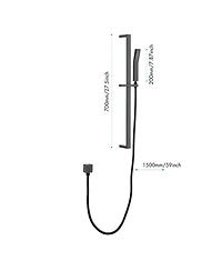 Rainsken Handheld Shower with 28-Inch Slide Bar and 59-Inch Hose,Black