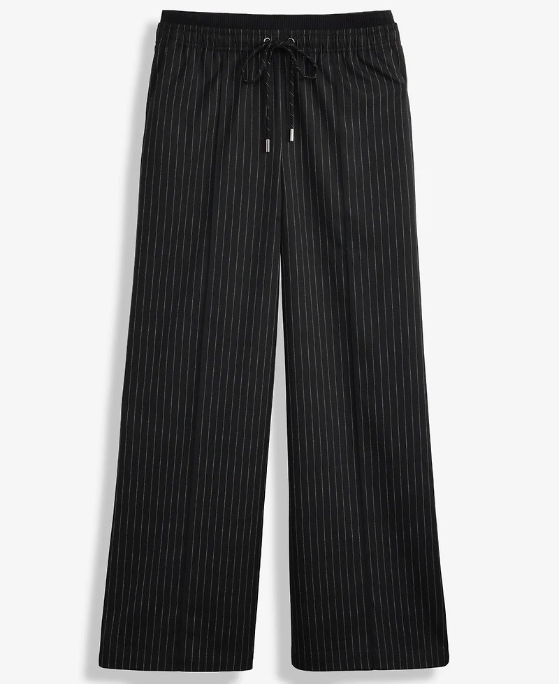 I.n.c. International Concepts Women's Striped Drawstring Twill Pants, Macy's Exclusive