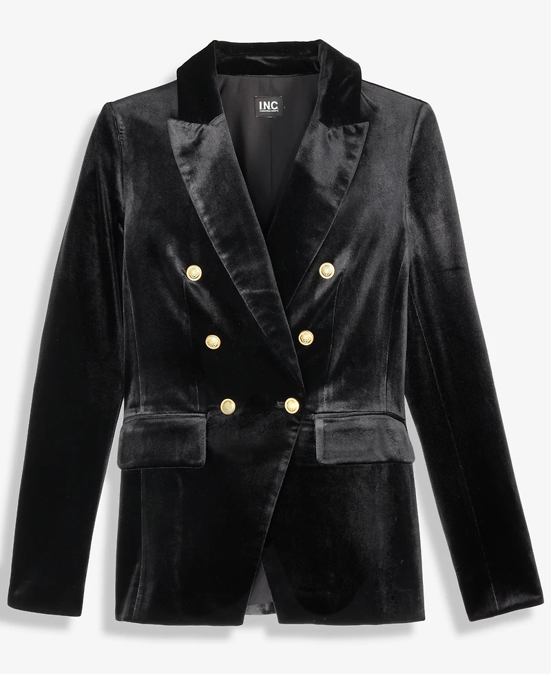I.n.c. International Concepts Women's Double-Breasted Velvet Blazer, Macy's Exclusive