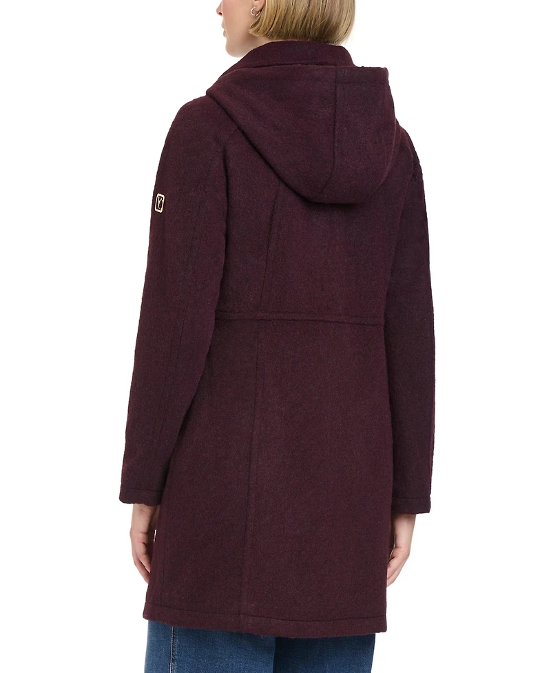 Vince Camuto Women's Zip Front Walker Coat With Detachable Hood