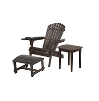Jiallo Foldable Adirondack Chair With Cup Holder Bristro Set With Ottoman