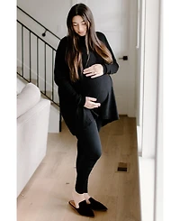 Pinkblush Maternity Black Soft Knit Boatneck Dolman Sleeve Sweater