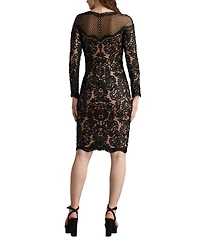 Tadashi Shoji Women's Nerra Embroidered Illusion Dress