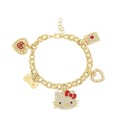 Hello Kitty Crystal Charm Bracelet with Iconic Charms