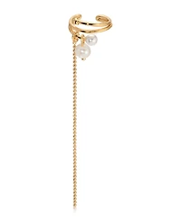 Ettika Cultivated Pearl Drama Gold Cuff Earrings Set