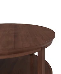 Furniture 47" Solid Wood Hedworth Round Coffee Table