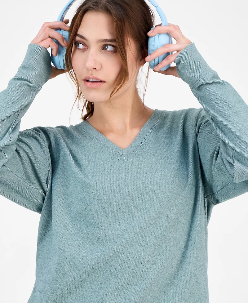 Id Ideology Women's Brushed Rib V-Neck Sweater, Macy's Exclusive