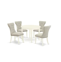 East West Furniture Dining Room Set Linen White