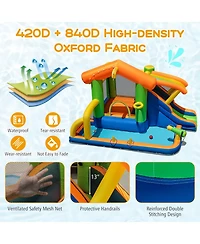 Gymax 8-in-1 Inflatable Bounce House Water Park w/ Slide Water Cannon Blower Excluded