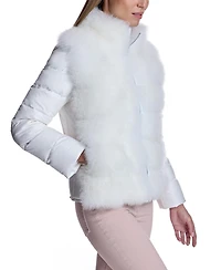 Julia & Stella by Maximilian Women's Cashmere Goat Trimmed Puffer Jacket